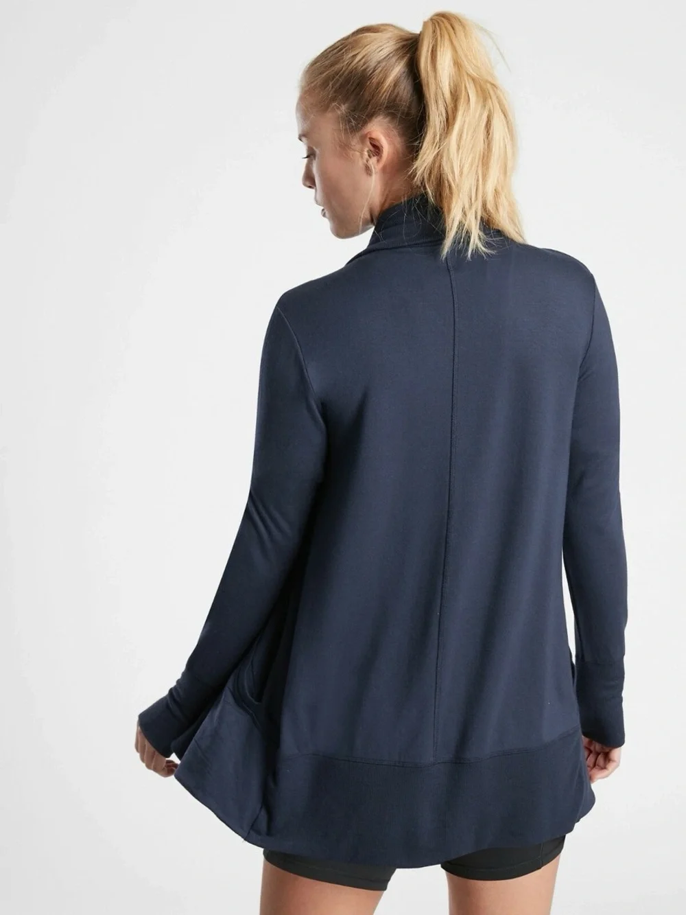 Athleta size Medium Women’s Blue Nirvana Pranayama Wrap Cardigan Sweater